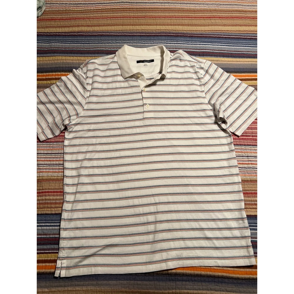 Greg Norman XL Golf Polo Shirt Striped Short Sleeve Cotton Menswear
